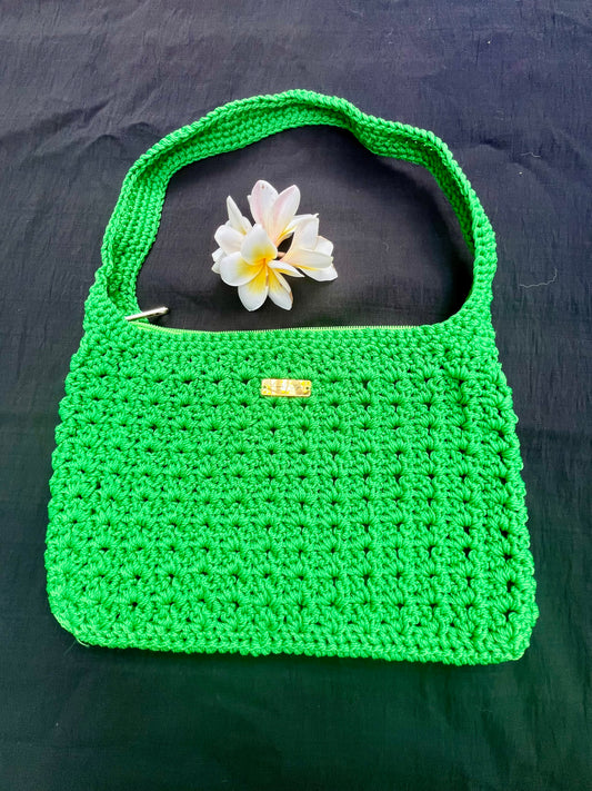 💚 Island Palm Crochet Shoulder Bag
