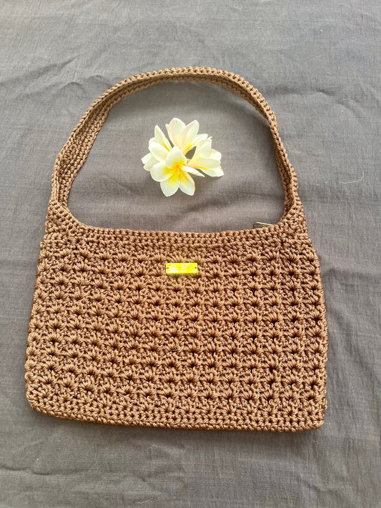 🌼 Island Sand Crochet Shoulder Bag